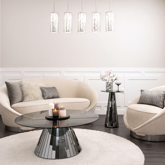 Moderne spiegelvormige glazen koffietafel voor hedendaagse woonkamer 64x64 1