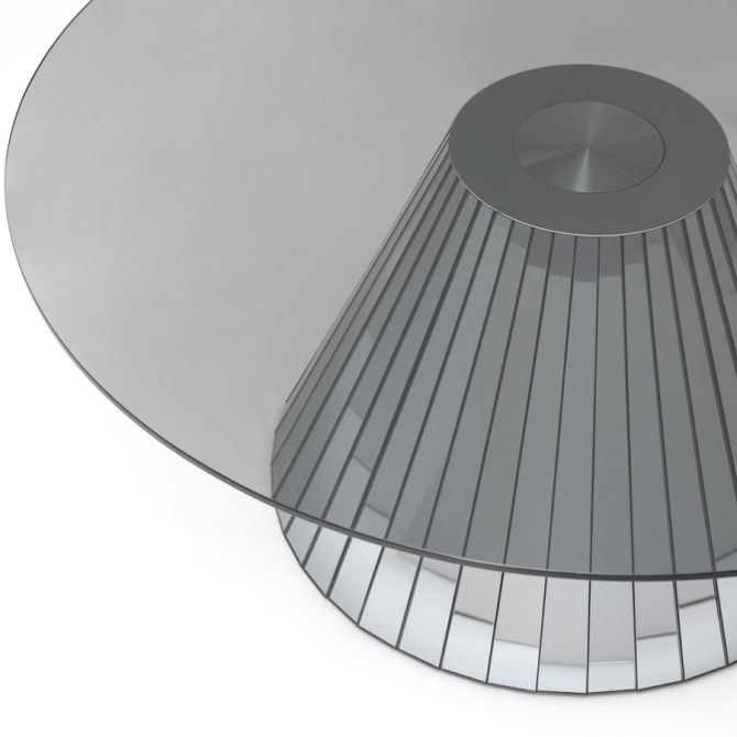Moderne spiegelvormige glazen koffietafel voor hedendaagse woonkamer 64x64 4