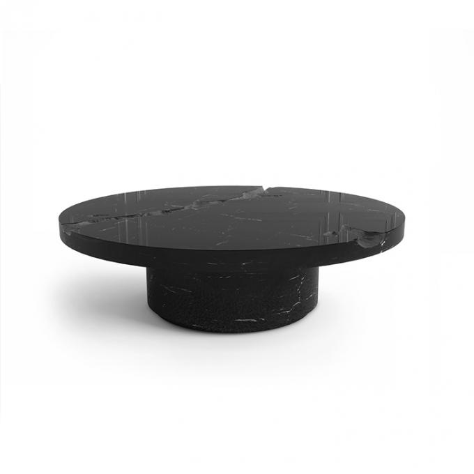Zwarte moderne koffietafel Ronde marmeren bovenkant Nordic Voor woonkamer decor 9