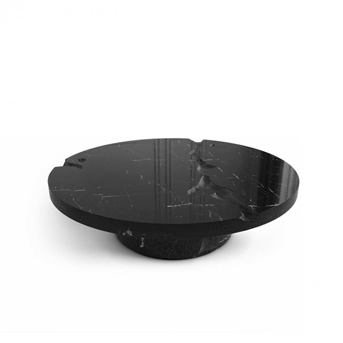Zwarte moderne koffietafel Ronde marmeren bovenkant Nordic Voor woonkamer decor 10