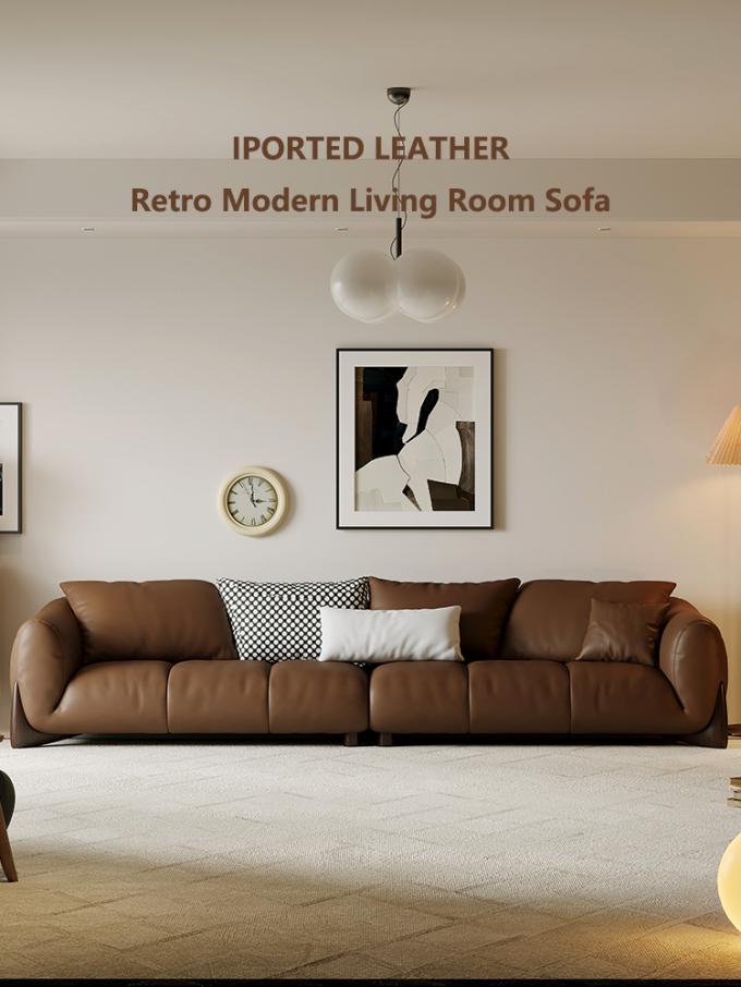 Italiaans Echt Lederafdelingstoel Sofa Set Modulaire woonkamermeubilair 1