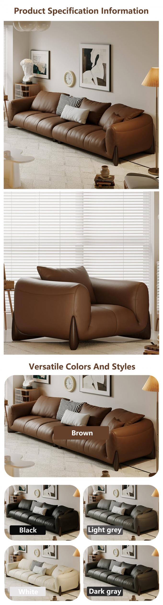 Italiaans Echt Lederafdelingstoel Sofa Set Modulaire woonkamermeubilair 4