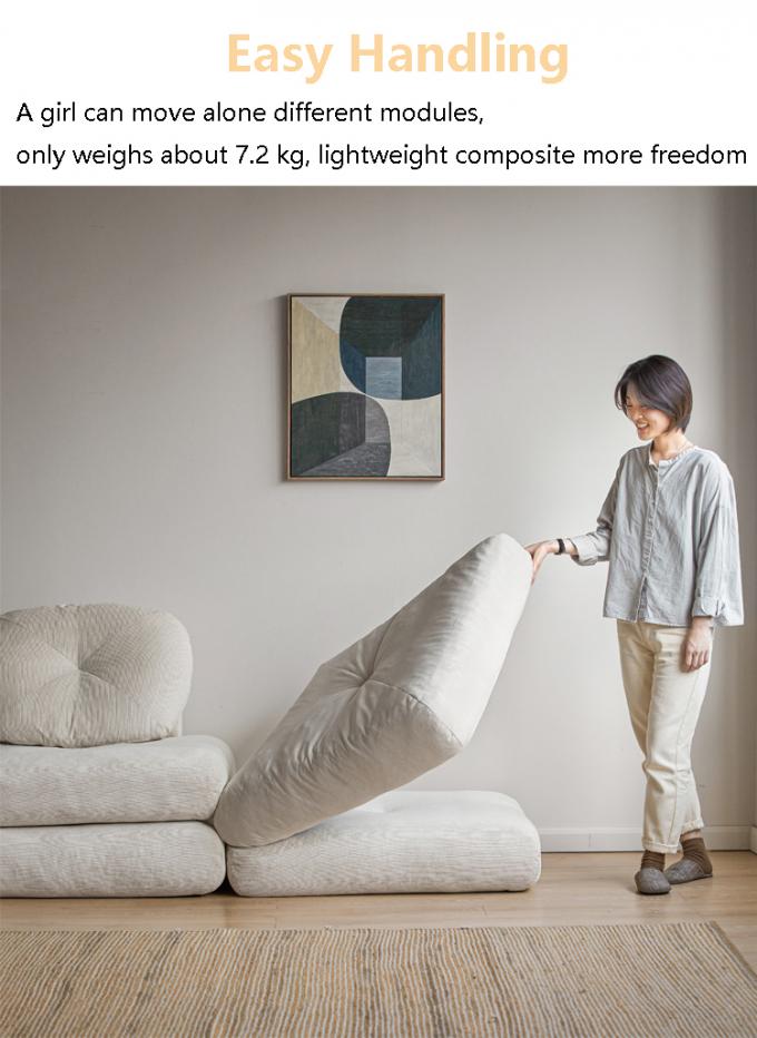 Leunende converteerbare sectioneel sofa bed sofa tatami met fluweelstof 6