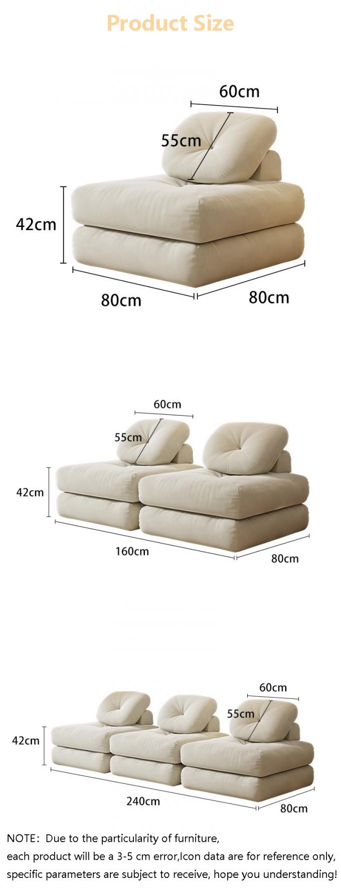 Leunende converteerbare sectioneel sofa bed sofa tatami met fluweelstof 7