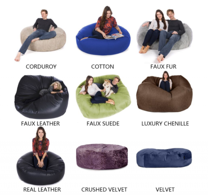 Buiten 7ft Giant Bean Bag Lounge Chair Soft Faux Fur Stof EPS vul 3