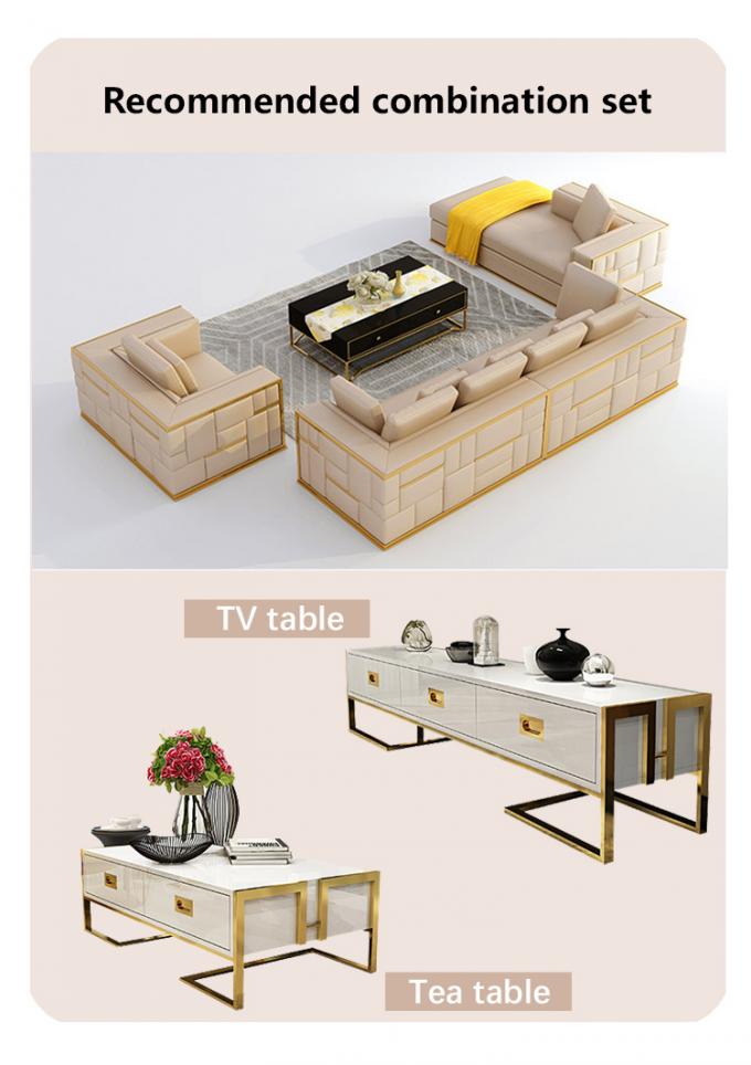 Sofa met 7 zitplaatsen van teakhouten massief hout Modulaire lounge met leer bekleding 9