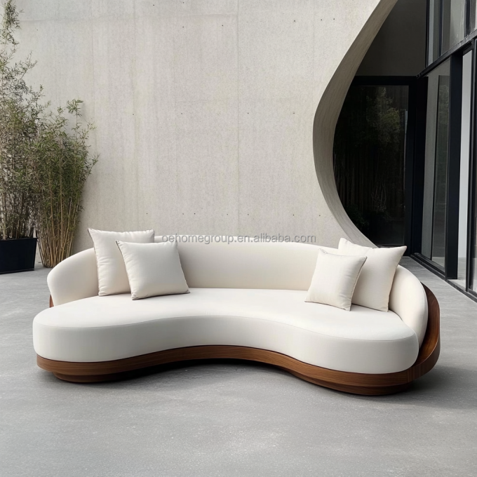 Italiaanse fluwelen bank stof vrijetijds gebogen bankstel modern uniek woonkamer bank voor moderne lounge 1