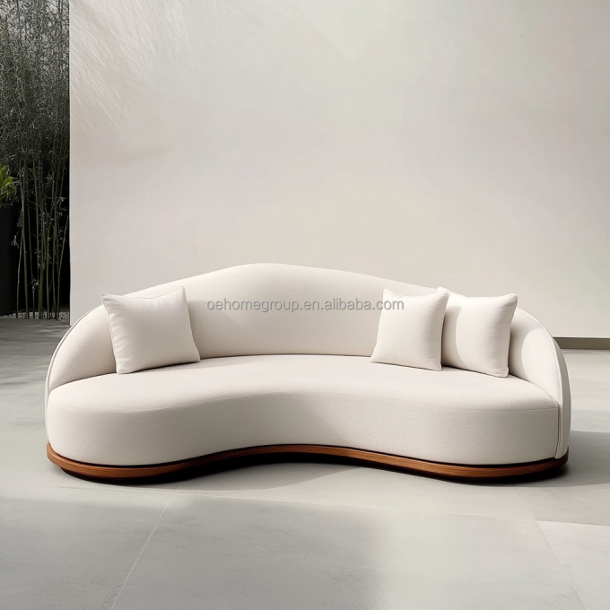 Italiaanse fluwelen bank stof vrijetijds gebogen bankstel modern uniek woonkamer bank voor moderne lounge 5
