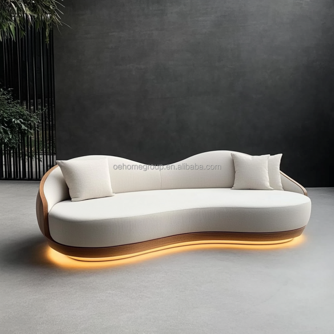 Gekrompen modulair bocle stof decoratie bank gezellige sectioneel vloer hoek bank meubels moderne woonkamer set 1
