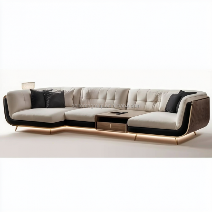 SCHUIM Vulling Materiaal Luxe Woonkamer Stof Sofa Fluweel Bekleding Hoekbank Voor Thuis Hotel En Eindontwerp 1