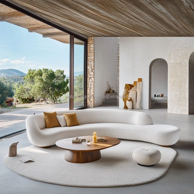 GEEN Opblaasbare Moderne Design Hoekbank Set Met Hoekstijl En Gebogen Modulaire Fluweel Stof 1