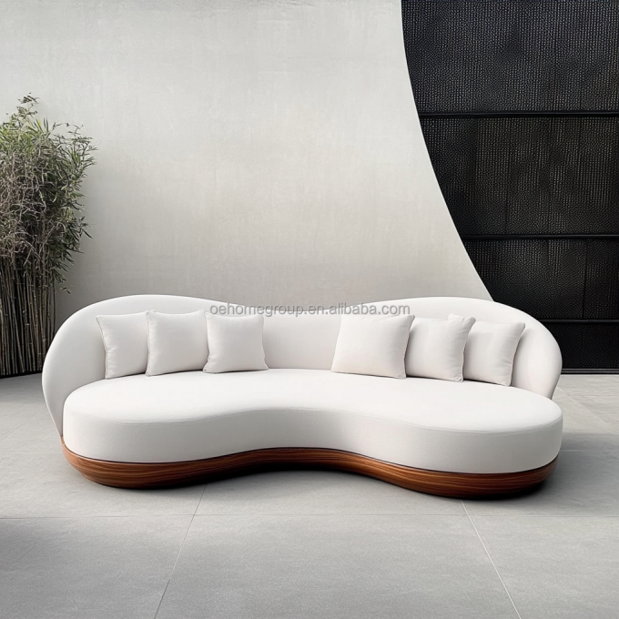 GEEN Opblaasbare Moderne Design Hoekbank Set Met Hoekstijl En Gebogen Modulaire Fluweel Stof 2