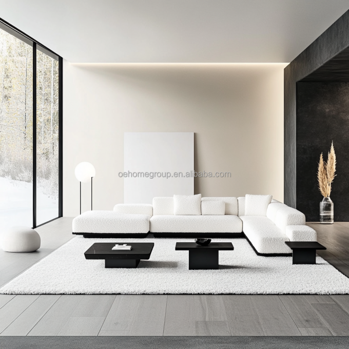 GEEN Opblaasbare Moderne Design Hoekbank Set Met Hoekstijl En Gebogen Modulaire Fluweel Stof 4