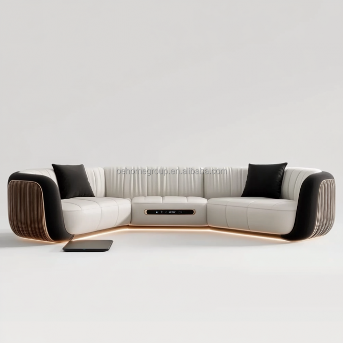 Moderne gepoleerde 2 3 zitplaatsen sofa licht luxe woonkamer lounge loveseat banken lederen bank set meubels 2