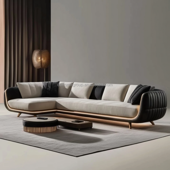Moderne gepoleerde 2 3 zitplaatsen sofa licht luxe woonkamer lounge loveseat banken lederen bank set meubels 5