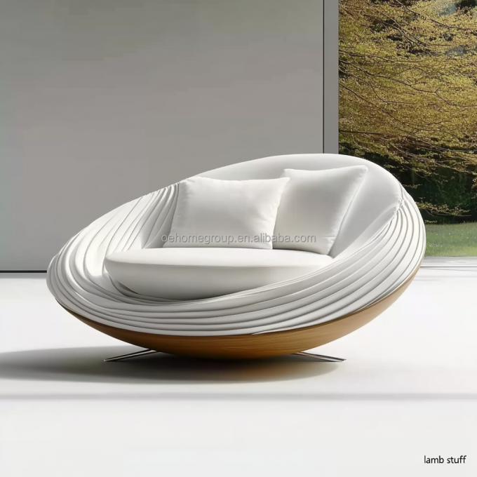 Modern Design Walnoothouten Basis 2 Leunend Luxe Gebogen Modulaire Sofa Voor Hotel Slaapkamer Meubilair En Interieurontwerp 4