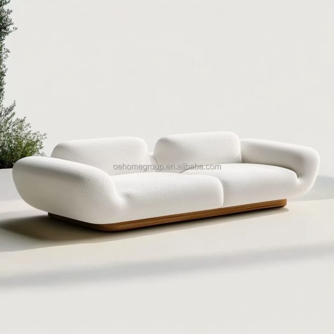 Modern Design Walnoothouten Basis 2 Leunend Luxe Gebogen Modulaire Sofa Voor Hotel Slaapkamer Meubilair En Interieurontwerp 6