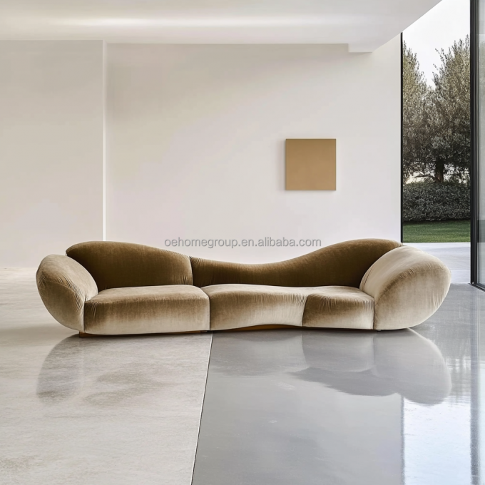 Hoekbank Fluweelstijl Moderne design Huis in U-vorm Hotel Licht Luxe Modulaire combinatie 1