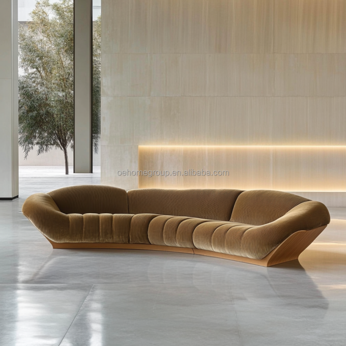 Hoekbank Fluweelstijl Moderne design Huis in U-vorm Hotel Licht Luxe Modulaire combinatie 3