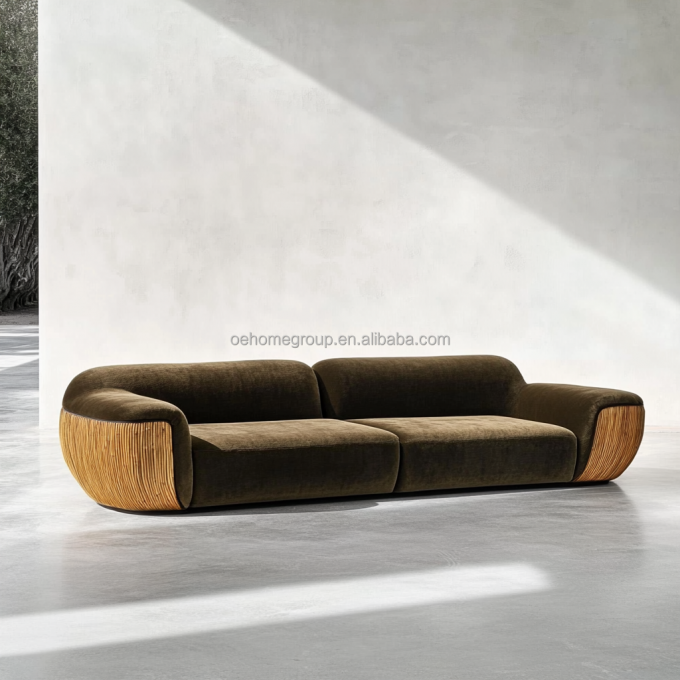 Hoekbank Fluweelstijl Moderne design Huis in U-vorm Hotel Licht Luxe Modulaire combinatie 4