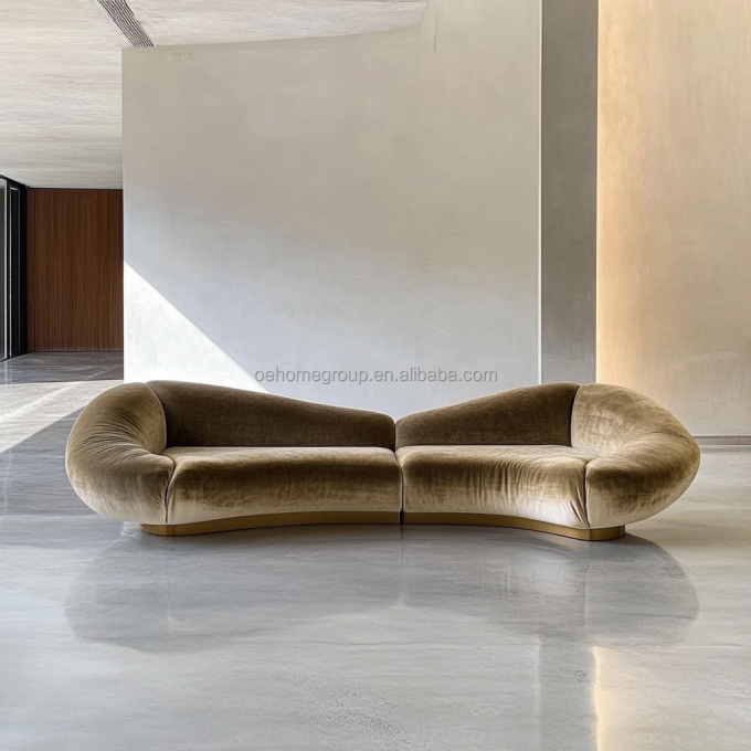 Hoekbank Fluweelstijl Moderne design Huis in U-vorm Hotel Licht Luxe Modulaire combinatie 6