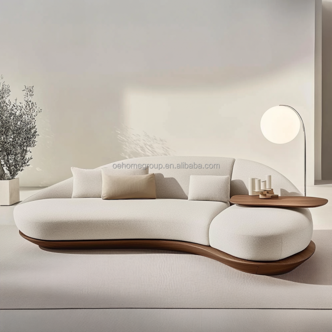 Moderne houten houten houten hoekbank met speciale hoekbenen en keizerlijke concubine-technologie. 4