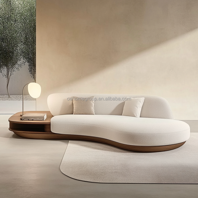 Japans Design Huis Walnootkleurige Sofaset met Houten Poten en No-Wash Tech Stof 3