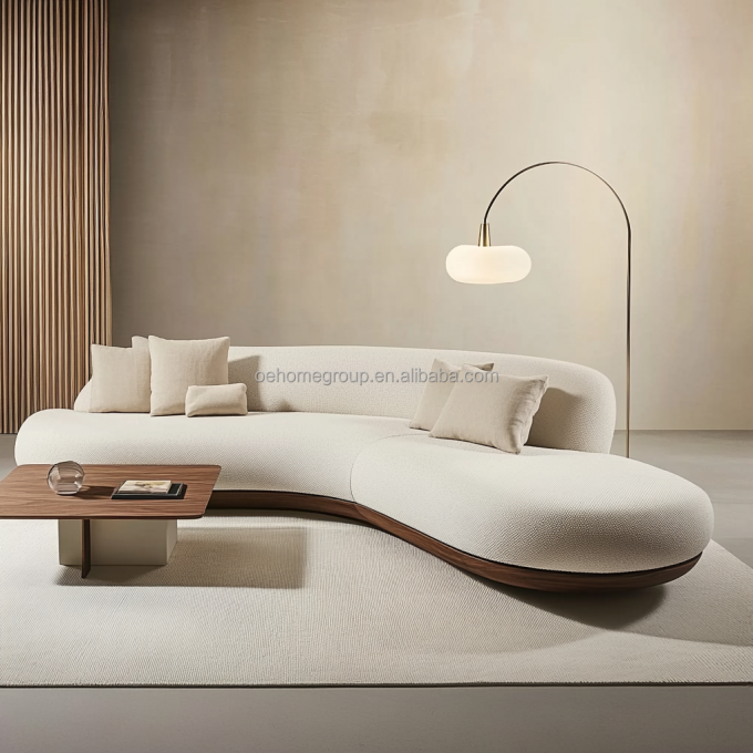 Japans Design Huis Walnootkleurige Sofaset met Houten Poten en No-Wash Tech Stof 4