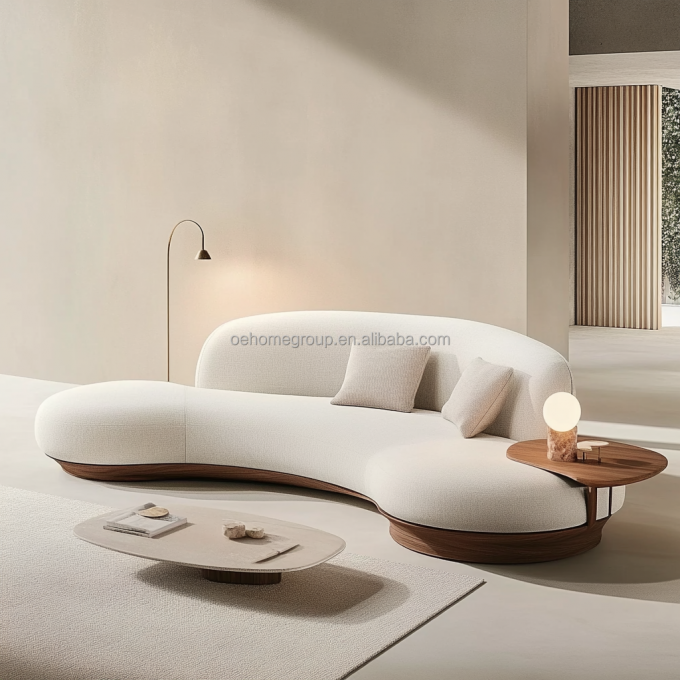 Japans Design Huis Walnootkleurige Sofaset met Houten Poten en No-Wash Tech Stof 5