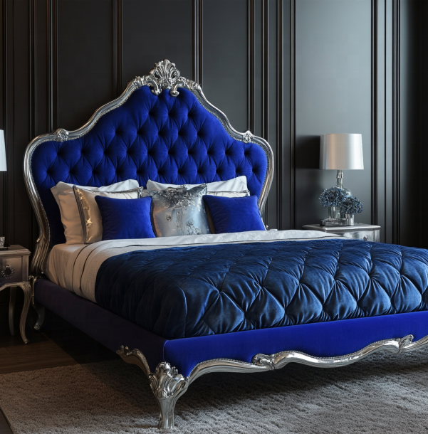 Elegant klassiek slaapkamermeubilair met king size spiegel kop en modern MDF materiaal 3