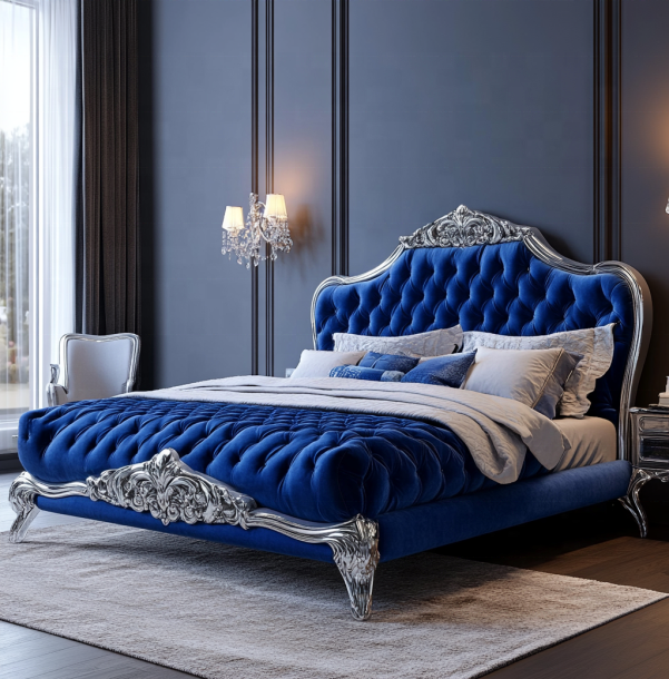 Elegant klassiek slaapkamermeubilair met king size spiegel kop en modern MDF materiaal 4