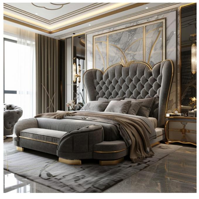 Hall Modern Lederen Meesterbed Tweepersoonsbed Massivhouten Berging Italiaans Lederen Bed Frame Voor Huis Hotel Appartement Meubelen 1