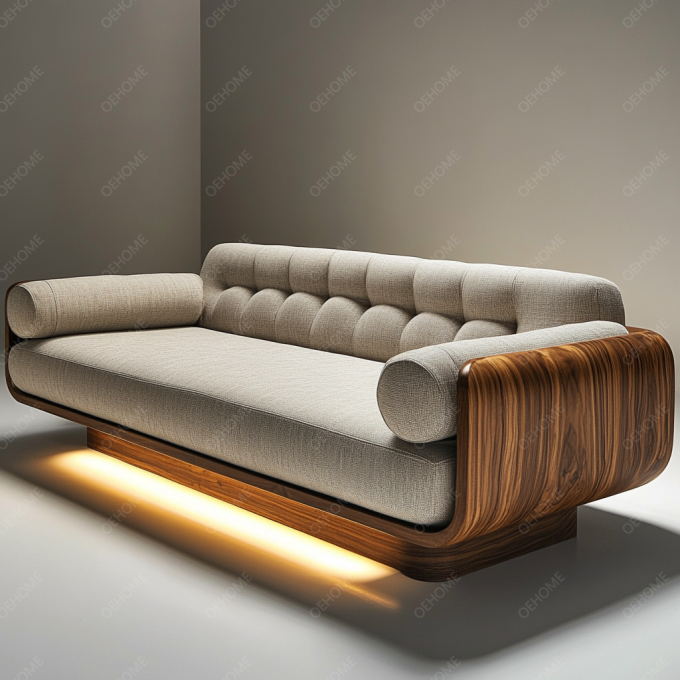 Europese stijl minimalistische woonkamer moderne witte houten been Chesterfield sofa set met aangepaste kleur en luxe ontwerp 4