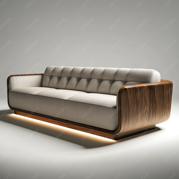 Europese stijl minimalistische woonkamer moderne witte houten been Chesterfield sofa set met aangepaste kleur en luxe ontwerp 5