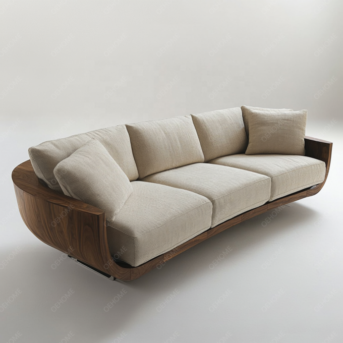 Europese stijl minimalistische woonkamer moderne witte houten been Chesterfield sofa set met aangepaste kleur en luxe ontwerp 7