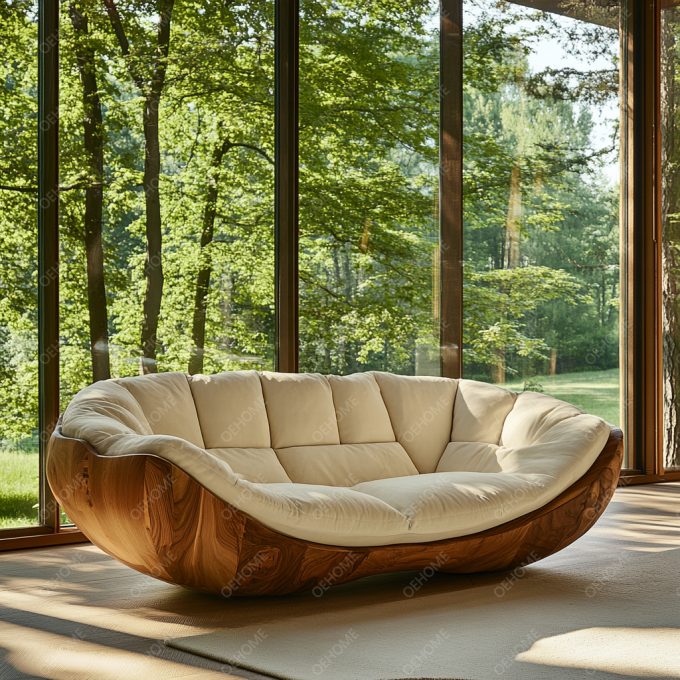 Aanpasbare Moderne Sofaset met Eenvoudige Woonkamer Kunst Houten Poten en Hoekfunctie om een Ontspannen Sfeer te Creëren 2