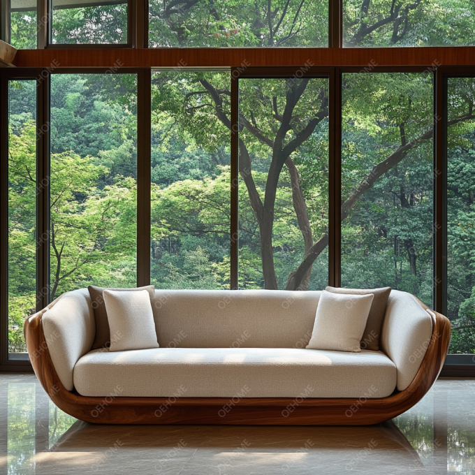 Aanpasbare Moderne Sofaset met Eenvoudige Woonkamer Kunst Houten Poten en Hoekfunctie om een Ontspannen Sfeer te Creëren 4