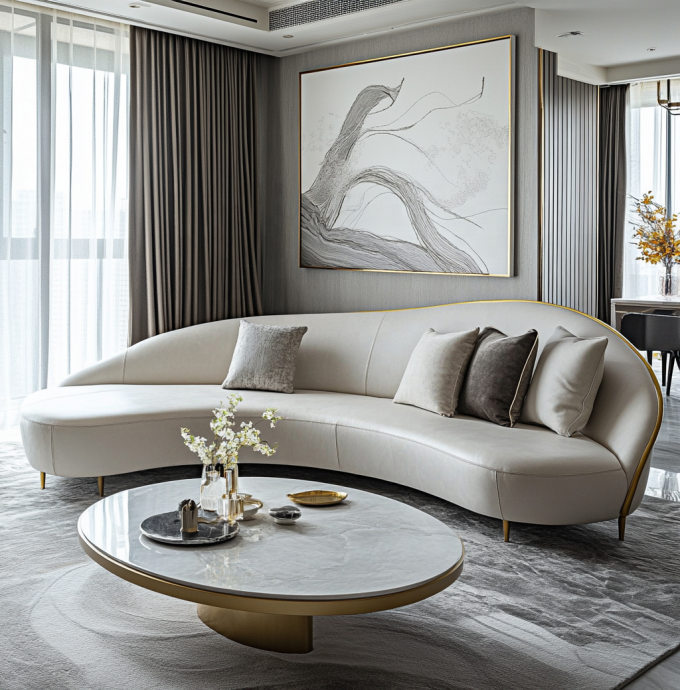 Sofa's van fluweel en echt leer voor hotels Multifunktioneel meubelen voor de lobby van het hotel Woonkamers of appartementen 4