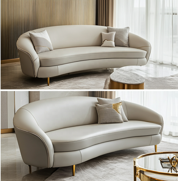 Sofa's van fluweel en echt leer voor hotels Multifunktioneel meubelen voor de lobby van het hotel Woonkamers of appartementen 6