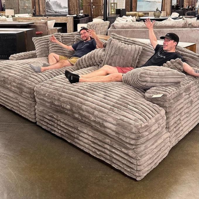 Modern Corduroy Stof Chaise Lounge Loveseat Sofa Set Door-to-Door Cinema Slaap voor hedendaagse woonkamer 2
