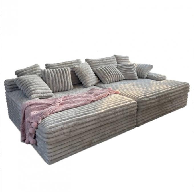 Modern Corduroy Stof Chaise Lounge Loveseat Sofa Set Door-to-Door Cinema Slaap voor hedendaagse woonkamer 3