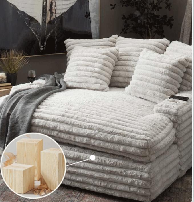 Modern Corduroy Stof Chaise Lounge Loveseat Sofa Set Door-to-Door Cinema Slaap voor hedendaagse woonkamer 8