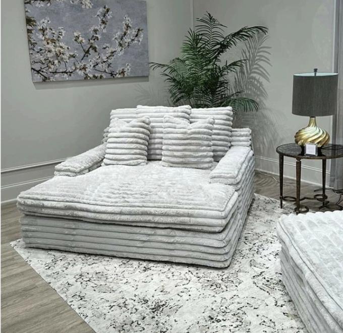 Modern Corduroy Stof Chaise Lounge Loveseat Sofa Set Door-to-Door Cinema Slaap voor hedendaagse woonkamer 9