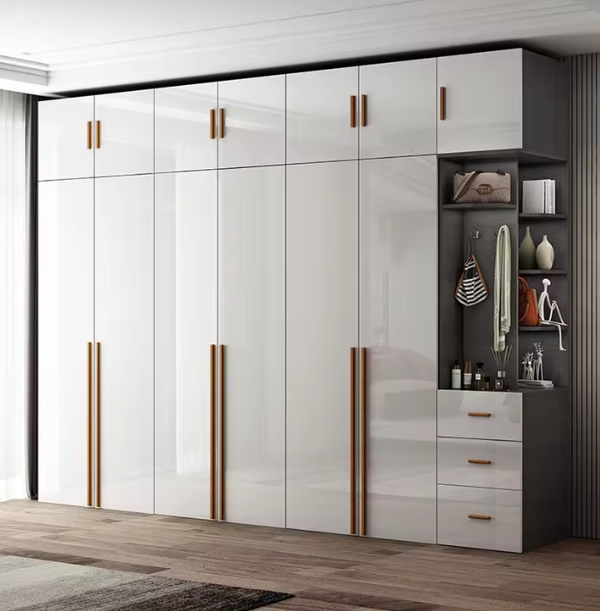 Aangepaste Moderne 2-Deurs MDF Houten Kledingkast Voor Slaapkamer Uitbreidbaar Functioneel 1
