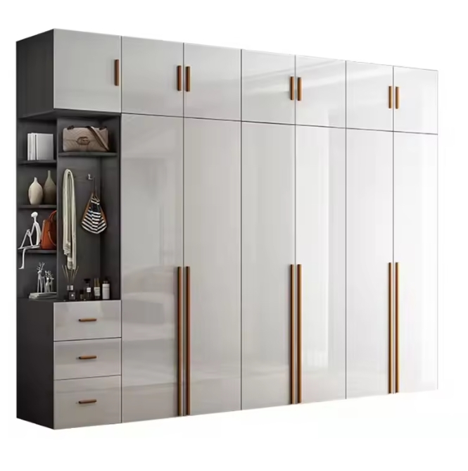 Aangepaste Moderne 2-Deurs MDF Houten Kledingkast Voor Slaapkamer Uitbreidbaar Functioneel 0