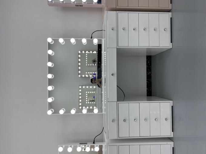 Y Verpakking Moderne kleedkamer Met licht spiegel slaapkamer ijdelheid kleedkamer Make-up Desktop Led spiegels Set lades kleedkamers 2