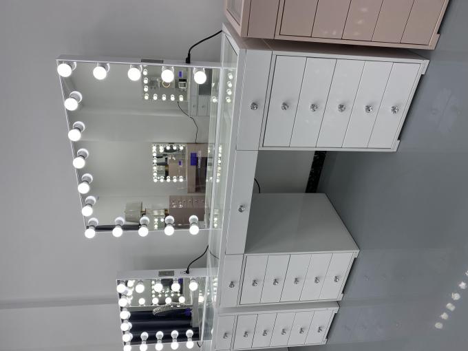 Y Verpakking Moderne kleedkamer Met licht spiegel slaapkamer ijdelheid kleedkamer Make-up Desktop Led spiegels Set lades kleedkamers 3
