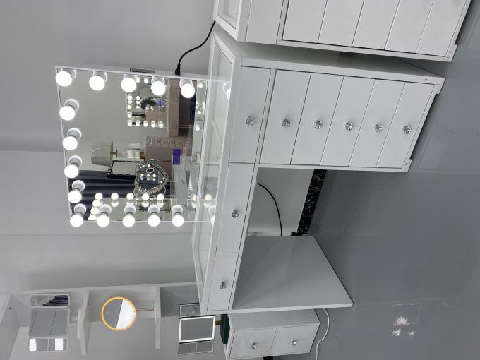 Y Verpakking Moderne kleedkamer Met licht spiegel slaapkamer ijdelheid kleedkamer Make-up Desktop Led spiegels Set lades kleedkamers 6