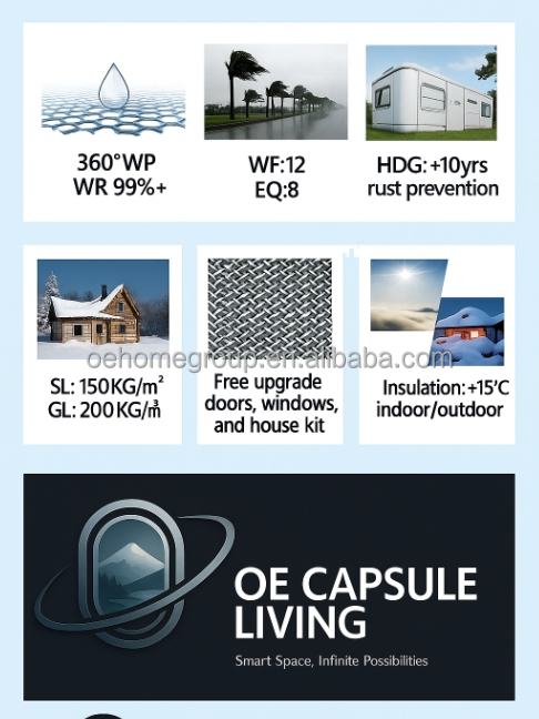 Intelligent System Outdoor Camping Cabin House Mobile Home Space Prefabricated Room Space Capsule 28