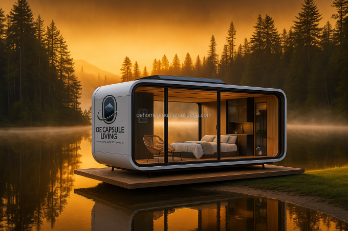 Modulaire 7 Luxe Prefab Steel Smart Tiny Space Capsule Home Prefab Capsule Kamer Hotel Capsule Huis Buiten 5